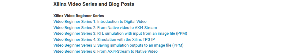 Xilinx Video Series and Blog Posts index